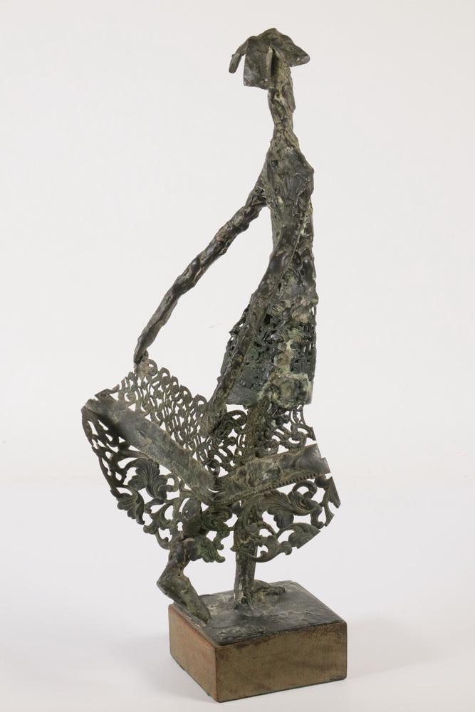 HERBERT KALLEM (NY, 1909-1994): "Matador", bronze, signed "Kellem", dated '62, mounted on hardwood block, 13 3/4" tall overall. Good condition.