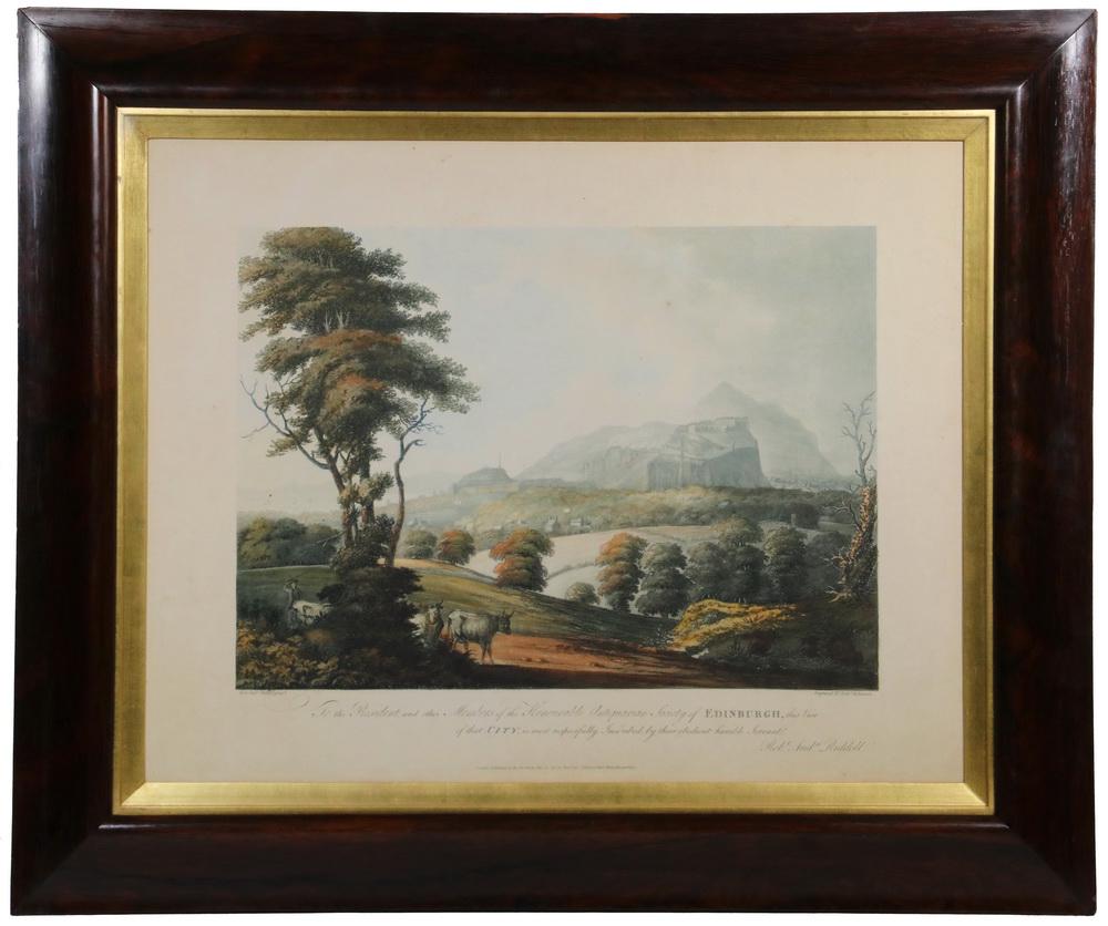 ARCHIBALD ROBINSON (SCOTLAND, 1745-1813) AFTER ROBERT: "To the President and other Members of the Honorable Antiquarian Society of Edinburgh, this view of that City is most respectively Inscribed by their obedient humble Servant, Robt. Andw. Riddell", Lon
