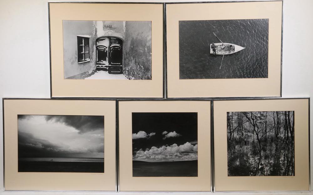 CHARLES SAWYER (LATE 20TH C. AMERICAN): (5) Black & White Silver Gelatin Photos of Poland, in aluminum box frame, matted under thin plastic, signed on the mats, signed and titled verso, dated 1981, OS: 20 1/2" x 24 1/2" & 20 1/2" x 20 1/4";