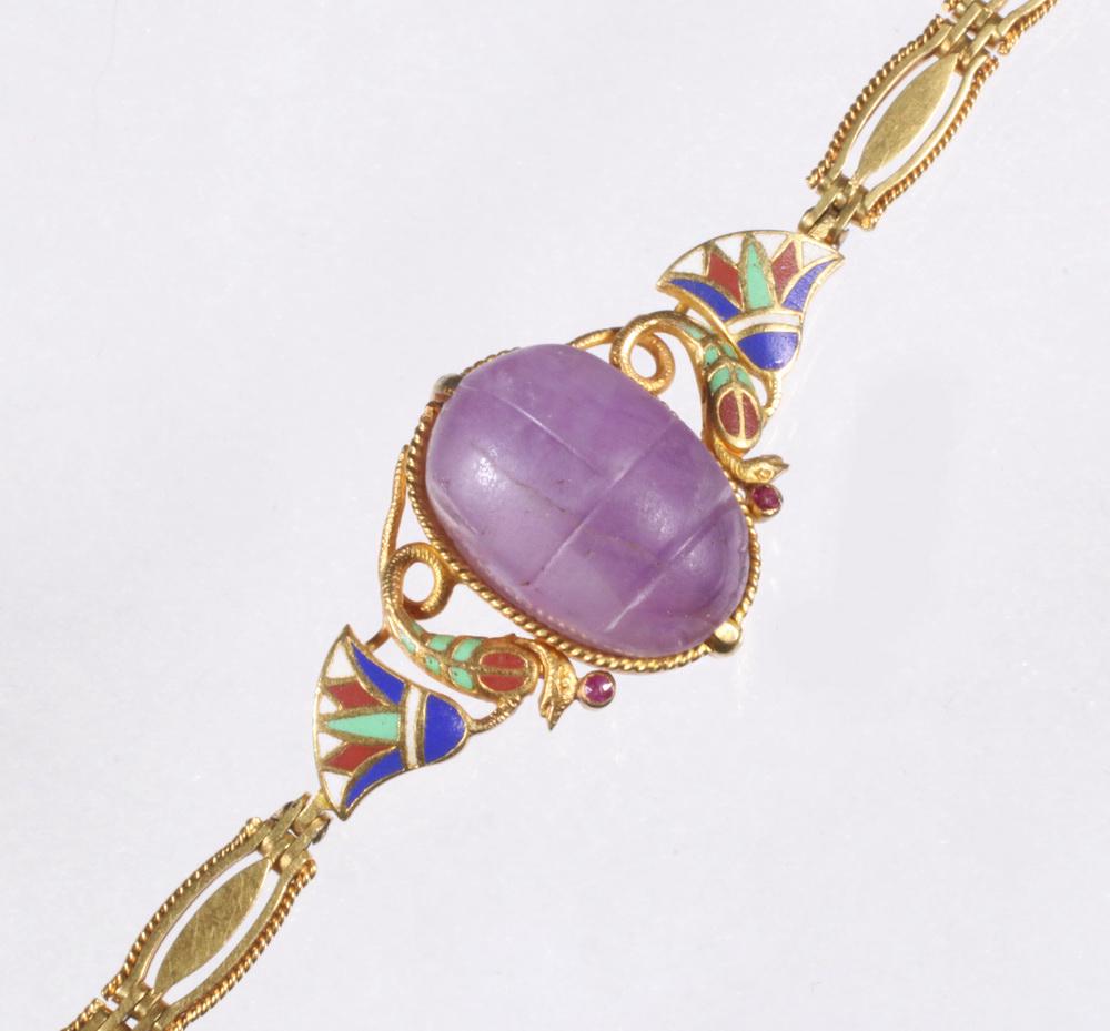 VINTAGE SCARAB BRACELET IN 14K GOLD (1 of 3)