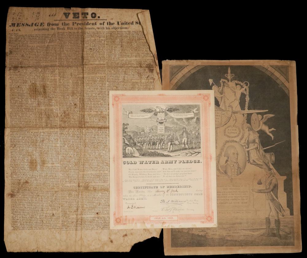 (3 PCS) 19TH C. HISTORICAL AMERICAN EPHEMERA (1 of 4)