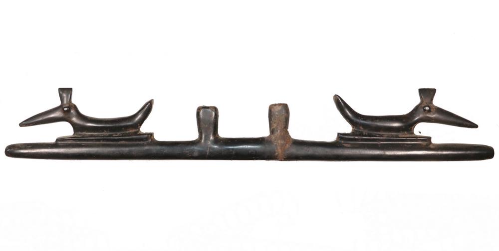 ARCHAIC NATIVE AMERICAN BLACK STONE TWIN BOWL BIRD PIPE (1 of 3)