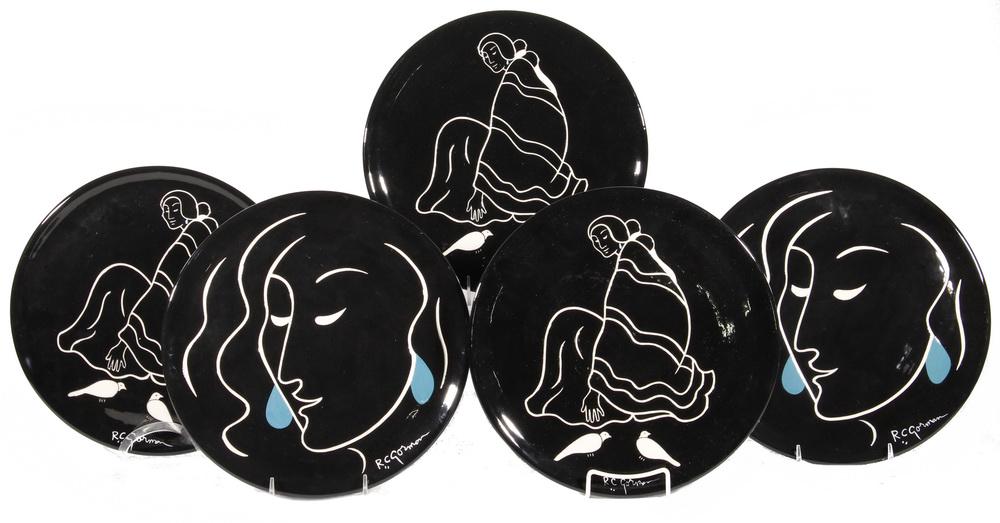 (5) R.C. GORMAN (NM/AZ/CA, 1932-2005) CERAMIC PLATES (1 of 5)