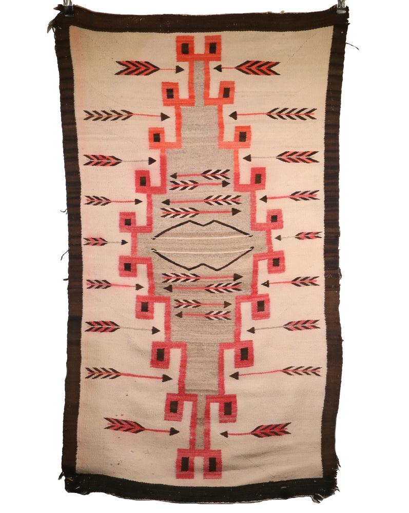RARE VINTAGE NAVAJO WEARING BLANKET - 51" x 29" (1 of 3)