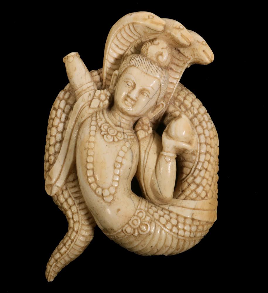 COLONIAL INDIAN CARVING OF A NAGA (1 of 2)