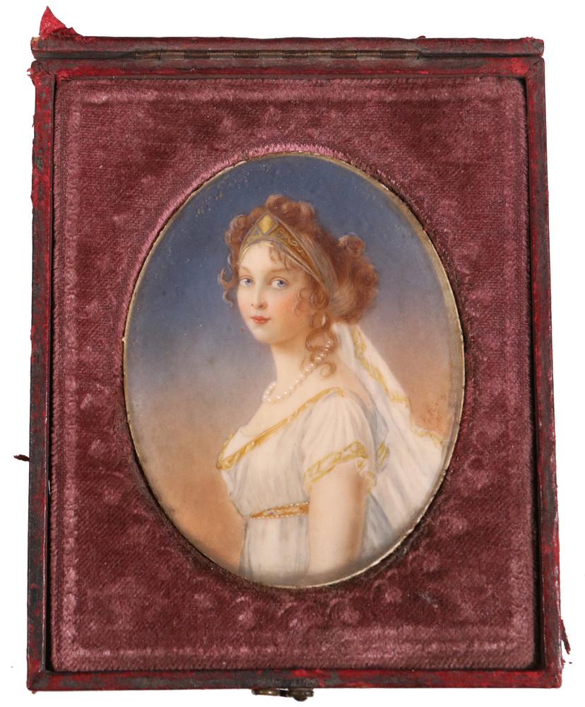 EARLY 18TH C. RUSSIAN MINIATURE PORTRAIT (1 of 2)