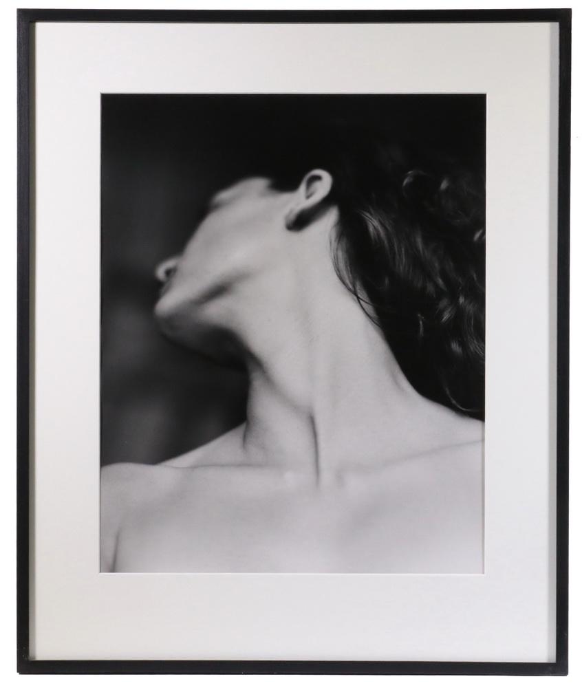 JOHN GOODMAN (CONTEMPORARY BOSTON): "Goddess 2", 2003, edition #2/12, silver gelatin print, with note to buyer verso from the artist, in black box frame, matted and glazed, OS: 29 3/4" x 24 3/4", SS: 21 1/2" x 17 1/4". Good condition.