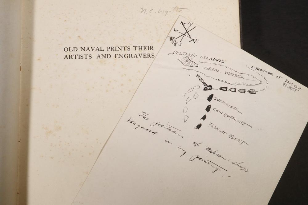 RARE LIMITED EDITION BOOK ON NAVAL PRINTS, OWNED AND: "Old Naval Prints, Their Artists and Engravers", by Charles M. Robinson, Edited by Geoffrey Holme, Published by The Studio, Limited, London, MCMXXIV (1924). Limited edition 1112/1500. 36 pages text, 9