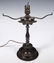 BRONZE TABLE LAMP WITH LEADED GLASS SHADE - 3