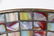 BRONZE TABLE LAMP WITH LEADED GLASS SHADE - 5