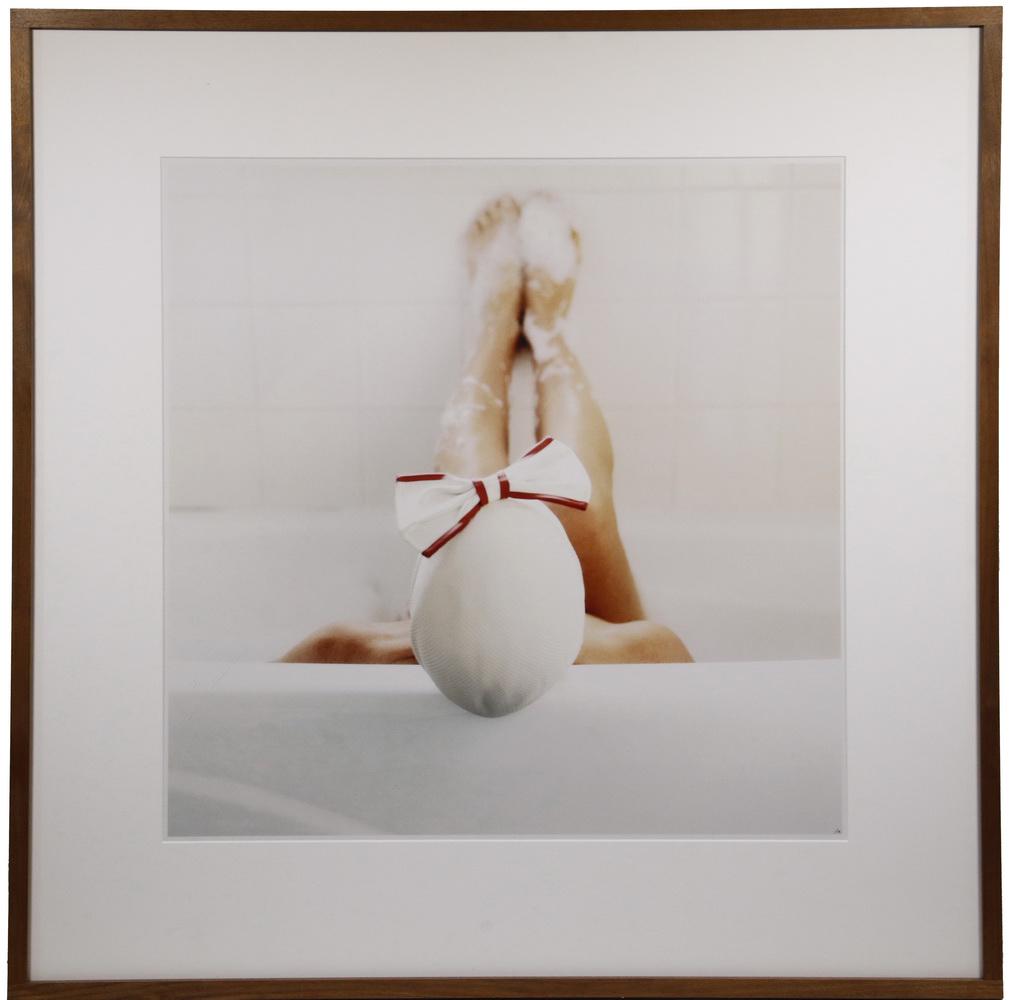 CIG HARVEY (CONTEMPORARY MAINE): "The Daydream, Self Portrait, Watertown, Massachusetts", 2004, Chromogenic Color Print, signed lower right and numbered 1/5, in mahogany box frame, matted museum mount under UV plexiglas, OS: 41" x 41