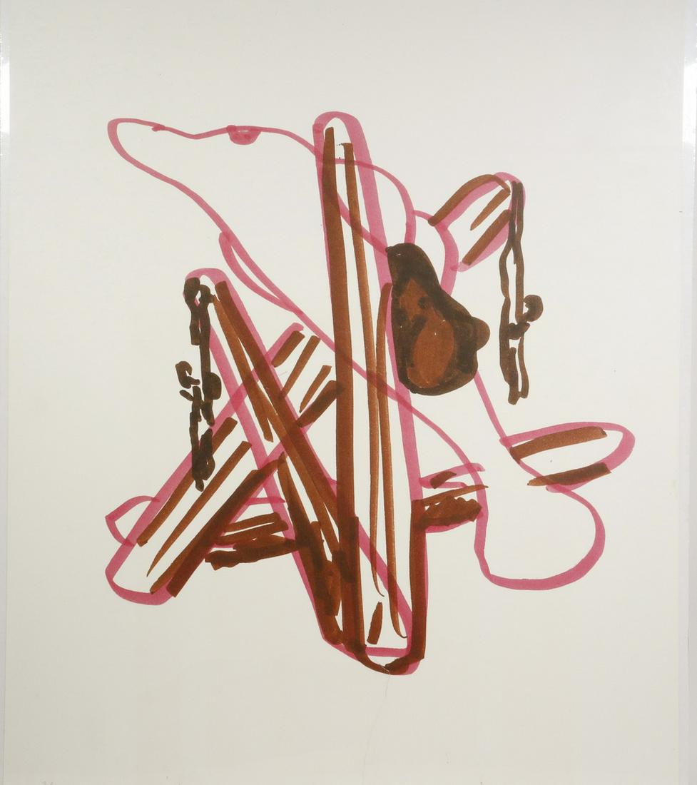JEFF KOONS (NY, 1955 - ): "Dolphin Saddle", lithograph, limited edition, pencil signed and dated '09, numbered 3/50 (+10 A/P), 32" x 24 3/4" sheet Rives BFK, unframed, shrinkwrapped over foam core. 5" tear at bottom, just into