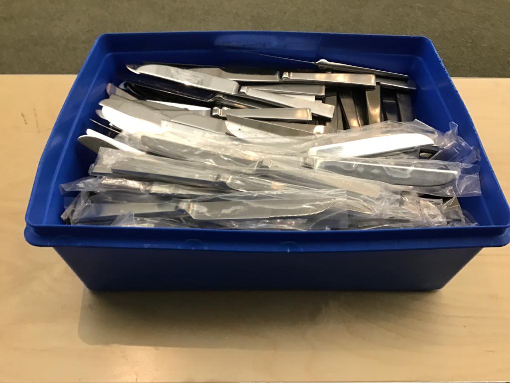 FLATWARE: Lot of assorted dinner knives some by Wedgewood and Oneida (some never used)