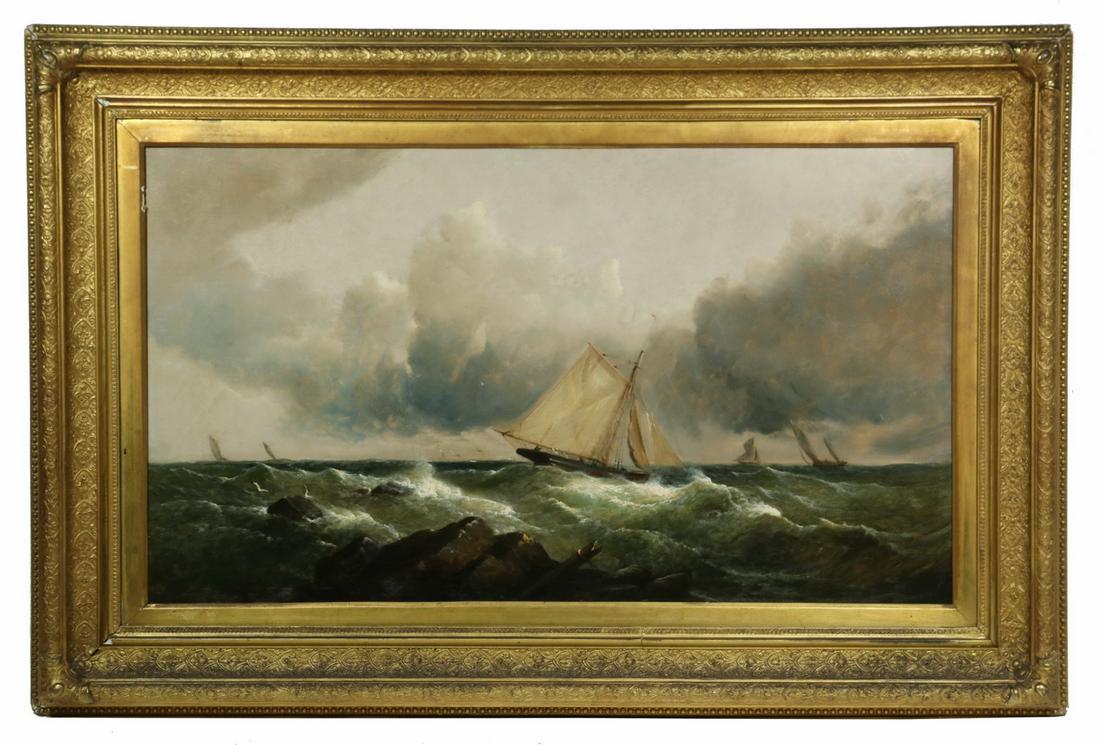 MONUMENTAL 19TH C. MARINE PAINTING (1 of 6)