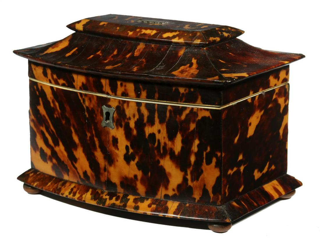 TORTOISESHELL TEA CADDY (1 of 4)