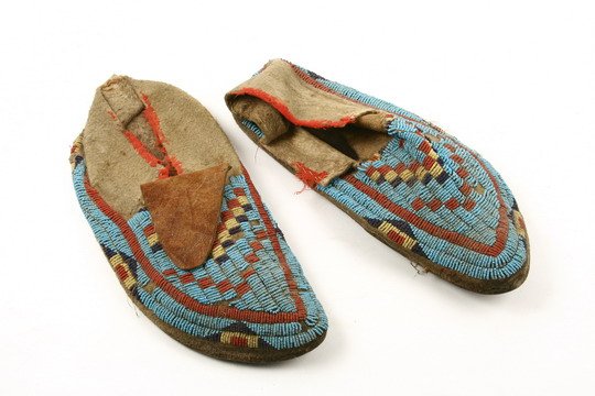 Native American Beadwork Moccasins Plains c1890