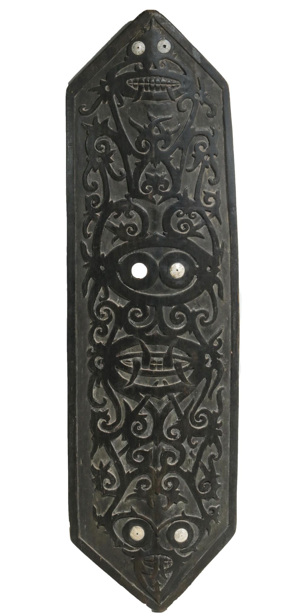 DAYAK DANCE SHIELD, CENTRAL BORNEO, LATE 19TH C. (1 of 3)