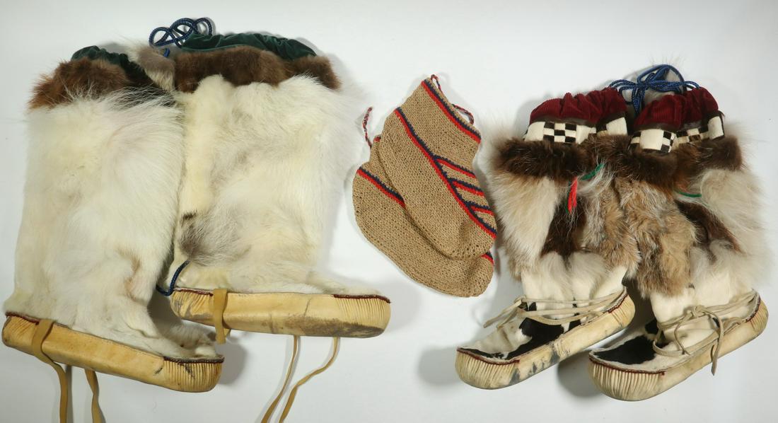 (2) PR OF CUSTOM HANDMADE ESKIMO MUKLUKS (1 of 1)