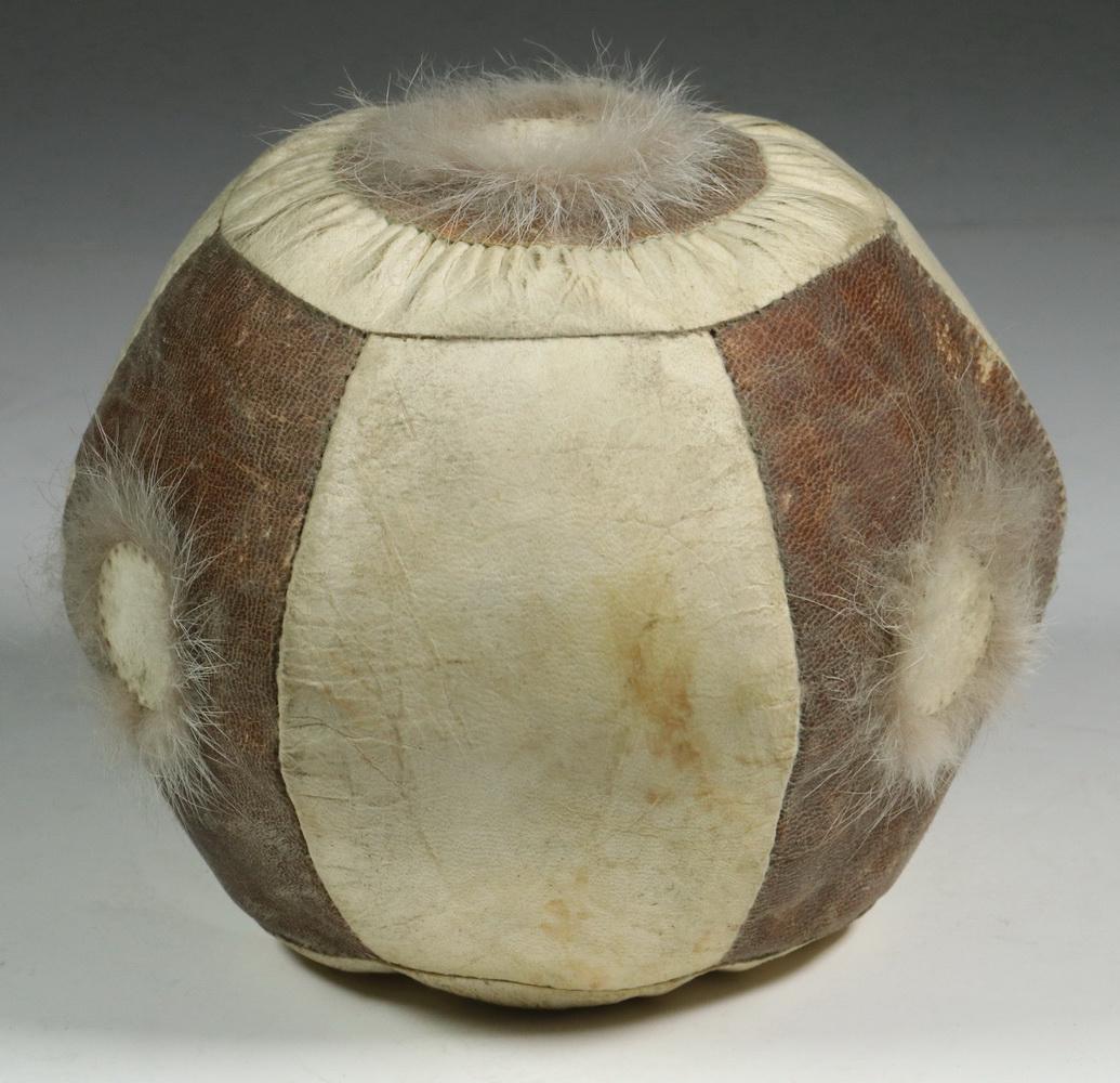 ANTIQUE ESKIMO HIDE TOY BALL (1 of 2)