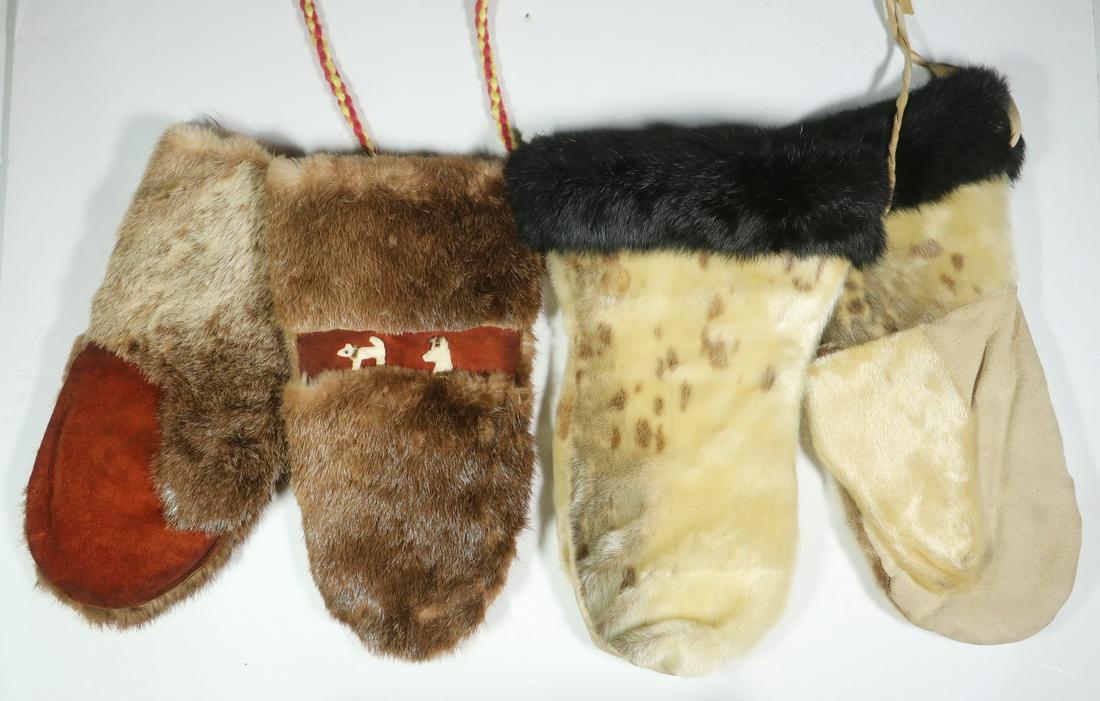 (2 PR) CIRCA 1990 YUP'IK BEAVER MITTS (1 of 2)