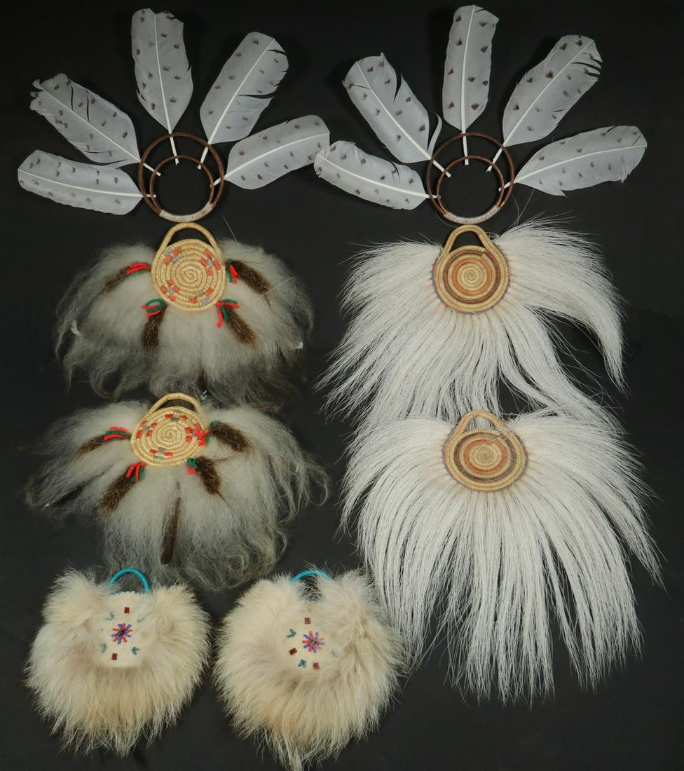 (4 PR) OF TRADITIONAL YUP'IK ESKIMO DANCE FANS (1 of 1)