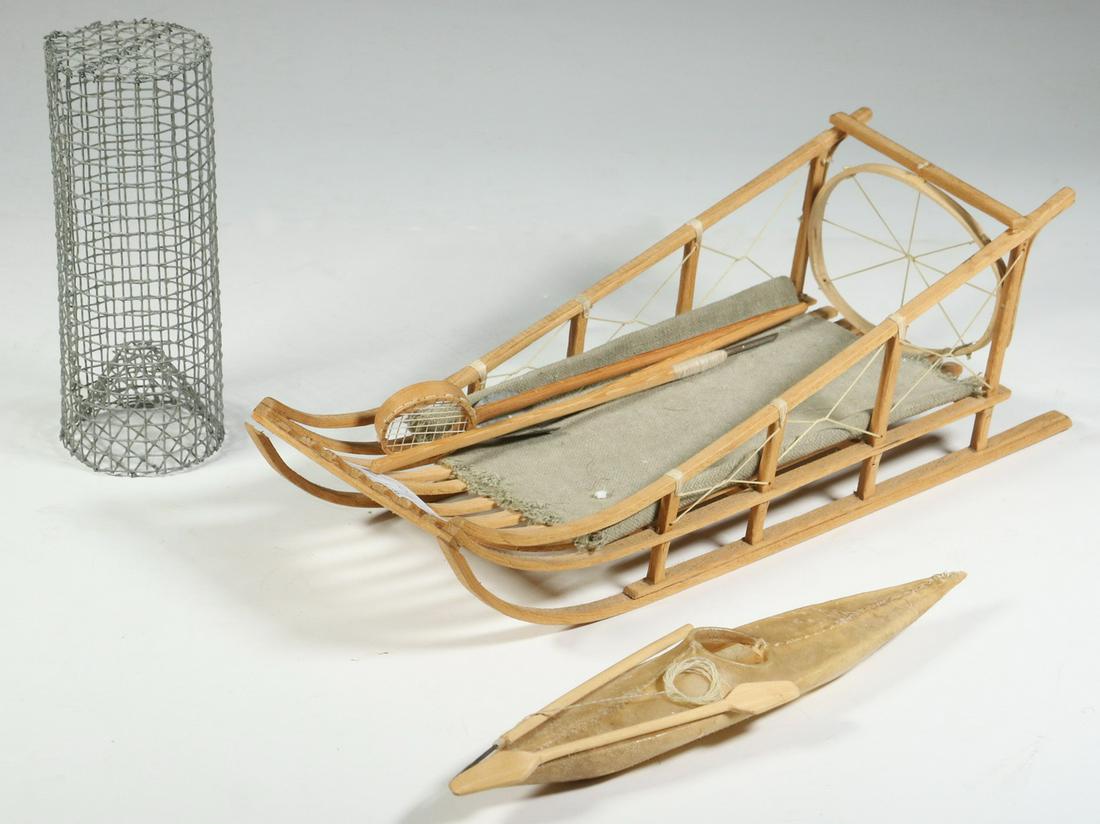 (2) YUP'IK ESKIMO MINIATURES, SIGNED, 1990S (1 of 3)