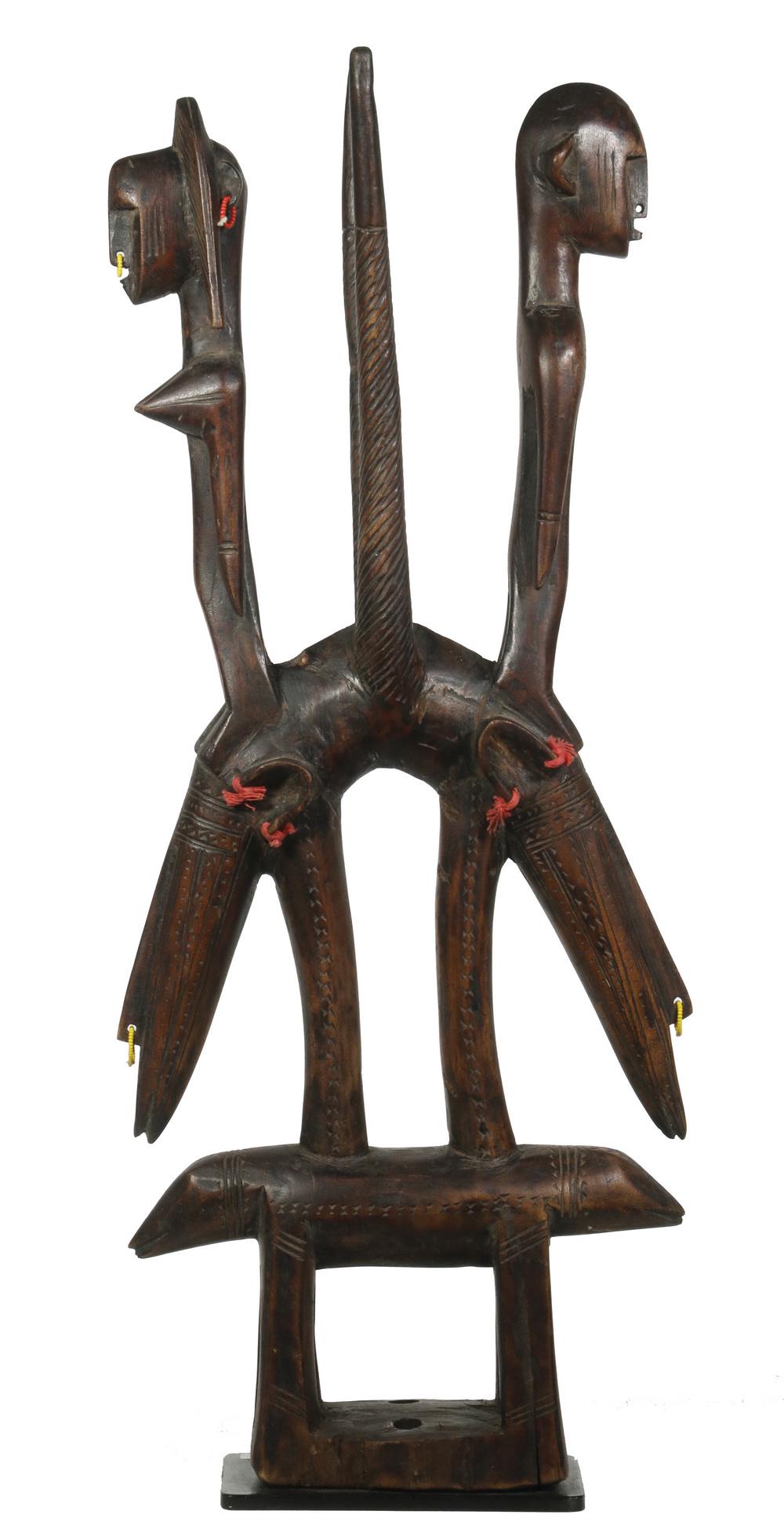 AFRICAN CARVED WOOD CEREMONIAL HEADDRESS, BAMBARA (1 of 3)