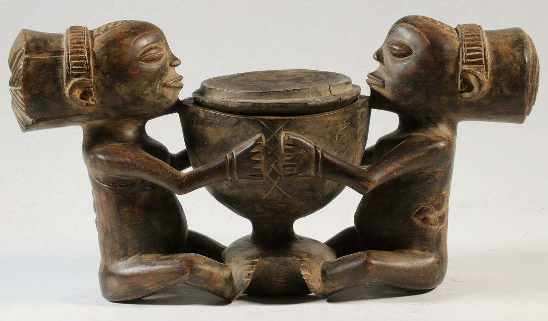 AFRICAN WOOD SPIRIT CONTAINER, LUBA (1 of 4)