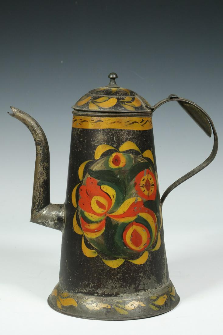 TOLE PAINTED COFFEEPOT (1 of 3)