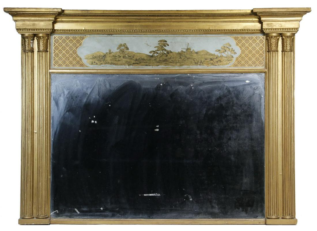 CONTINENTAL EGLOMISE OVERMANTEL MIRROR (1 of 5)
