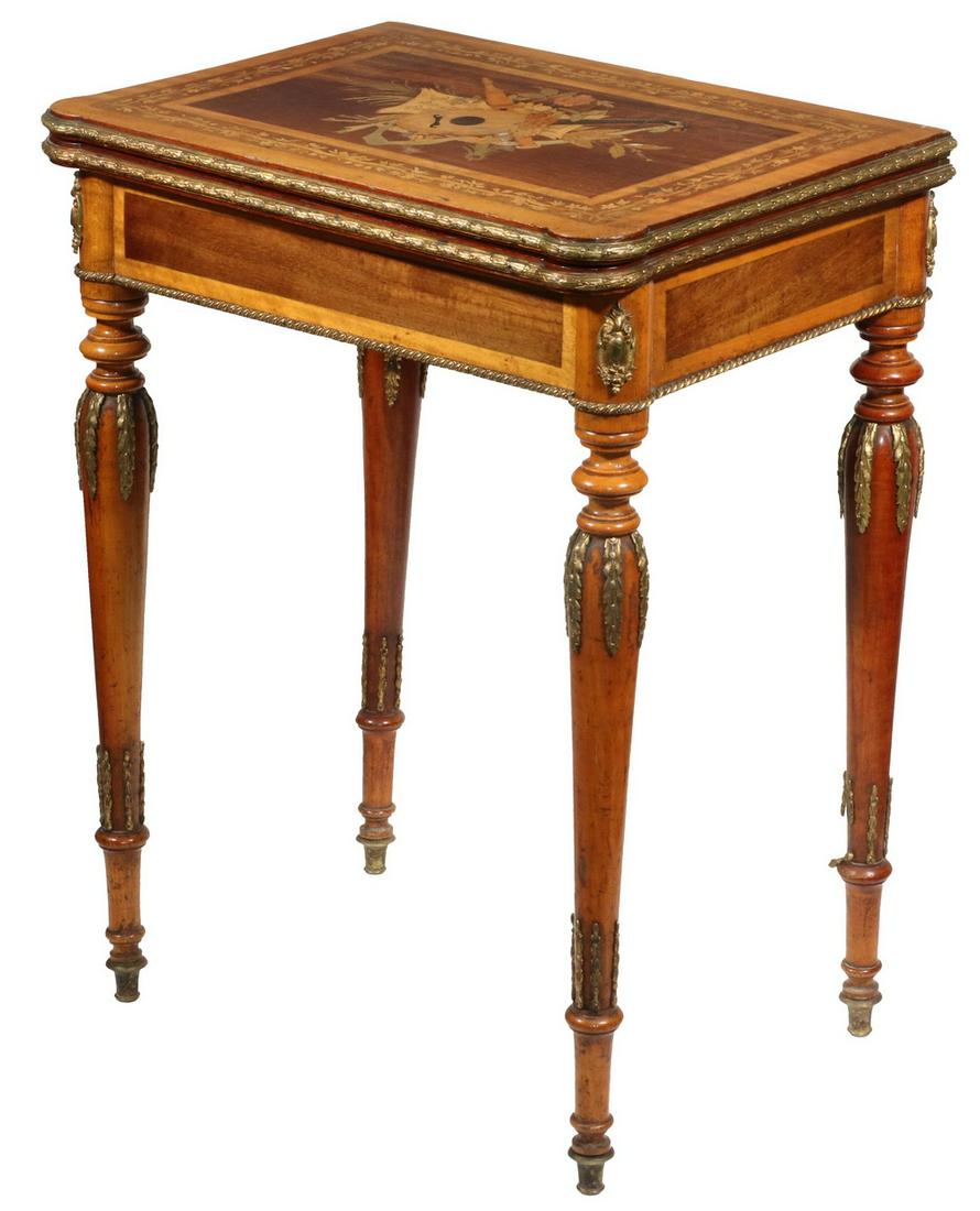 MARQUETRY CARD TABLE (1 of 4)