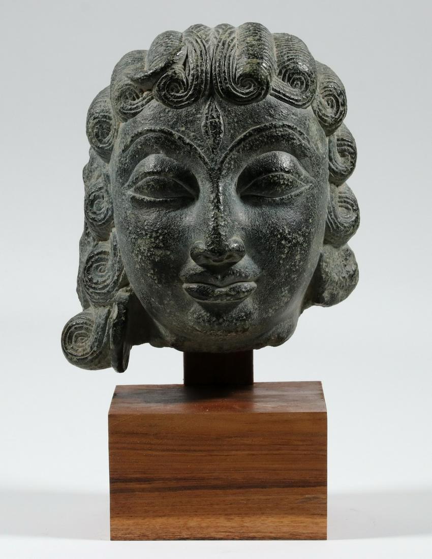 INDIAN SUB-CONTINENT STONE HEAD, 10TH-12TH C. (1 of 5)