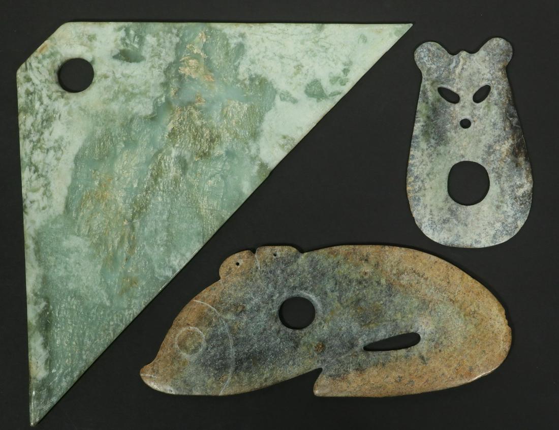(3) NEOLITHIC FORM CHINESE JADES (1 of 2)