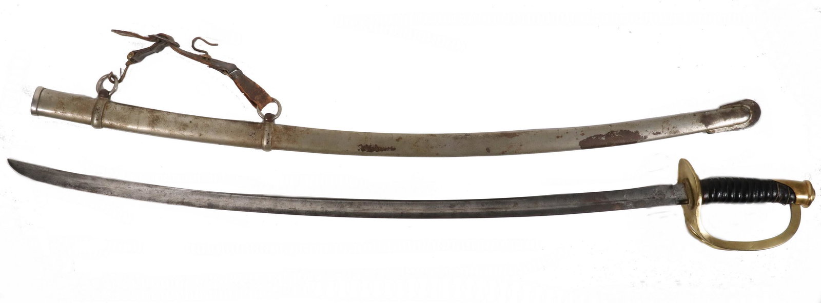 C. ROBY ENLISTED M1860 LIGHT CAVALRY SABER AND SCABBARD: Manufactured in West Chelmsford, Massachusetts by Christopher Roby and Company, one of over 48,000 edged weapons produced by the firm for the U.S. Ordnance Department, a â€˜later contractâ€™ 