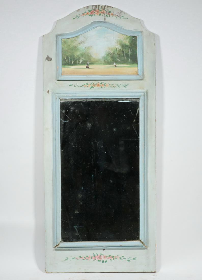 FOLK ART PAINTED TRUMEAU FRAME MIRROR (1 of 3)