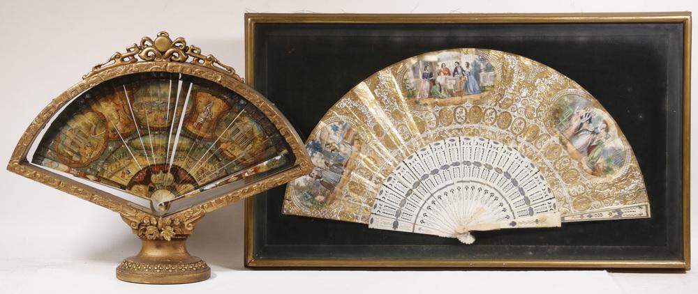 18TH C. FRENCH LADY'S HAND FAN DISPLAYED IN A SHADOWBOX (1 of 3)