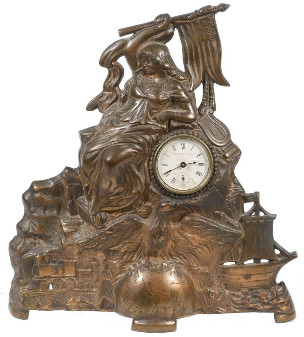 EARLY "LADY LIBERTY" NOVELTY CLOCK (1 of 3)