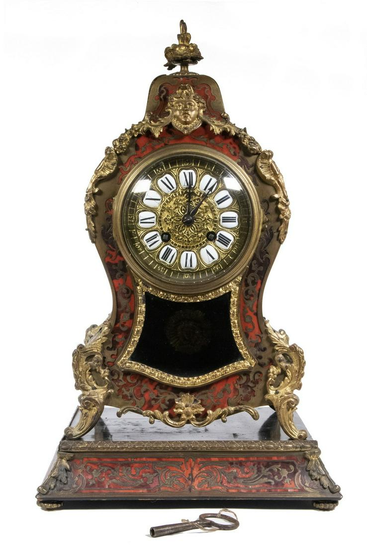 S. MARTI ET CIE FRENCH BOULLE MANTEL CLOCK (1 of 6)