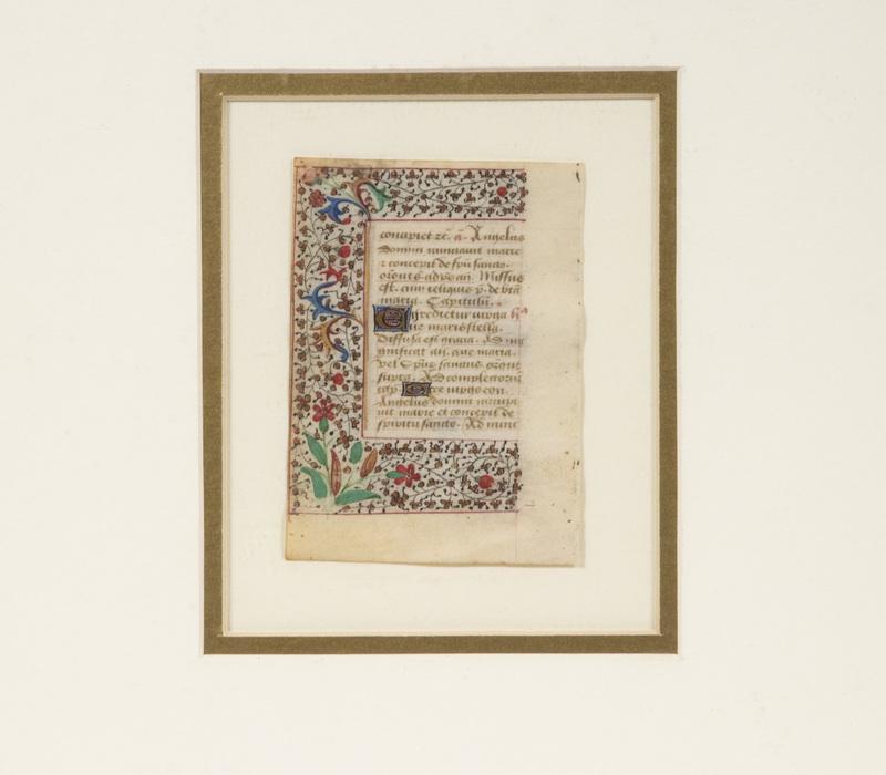 FRAMED ILLUMINATED MANUSCRIPT LEAF, FRANCE, VICINITY OF (1 of 3)