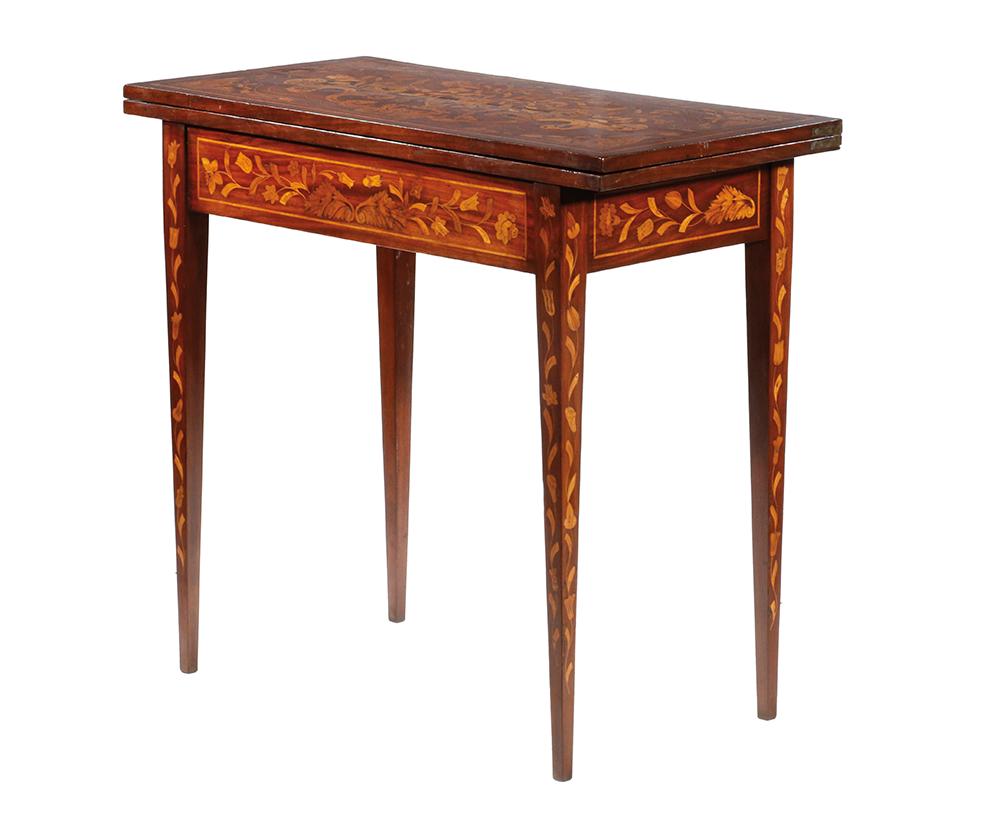 DUTCH MARQUETRY CARD TABLE WITH MAKER'S STAMP (1 of 6)