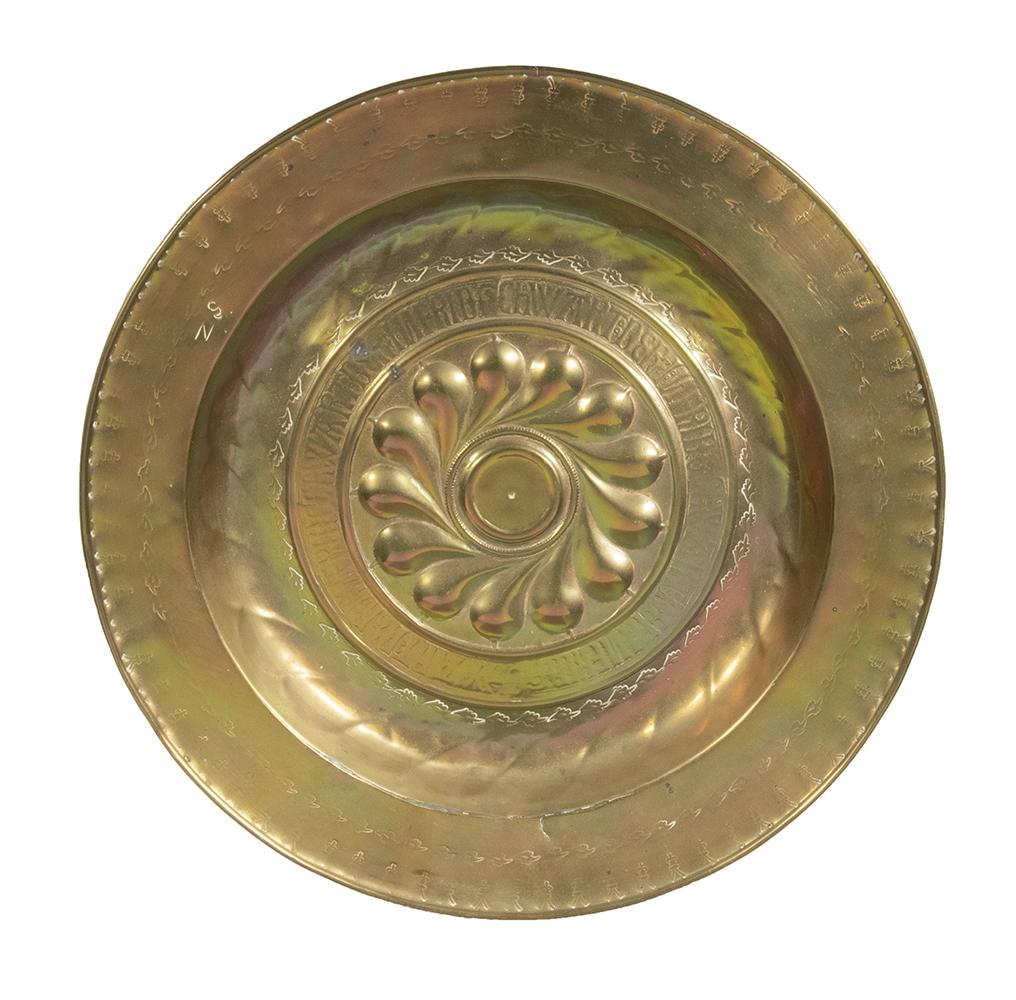 GERMAN BRASS ALMS DISH (1 of 3)