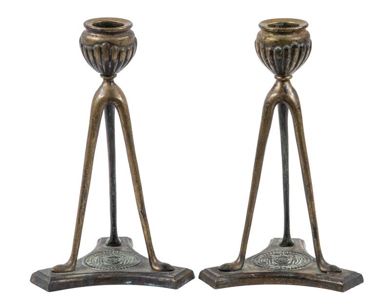 PR TIFFANY STUDIOS BRONZE CANDLESTICKS (1 of 5)