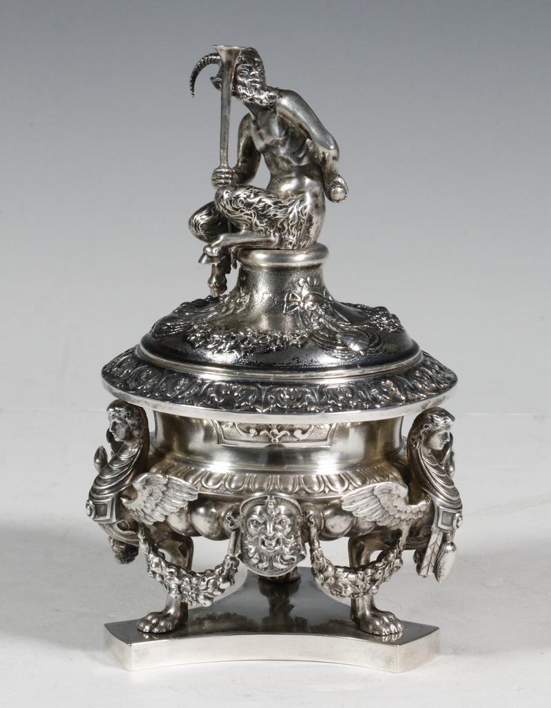 ITALIAN SILVER FIGURAL CAVIAR DISH, G. ACCARISI, (1 of 5)