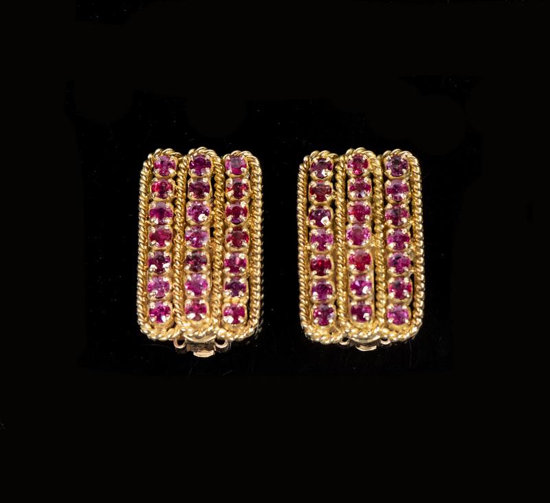 14K YELLOW GOLD & RUBY EARRINGS (1 of 2)