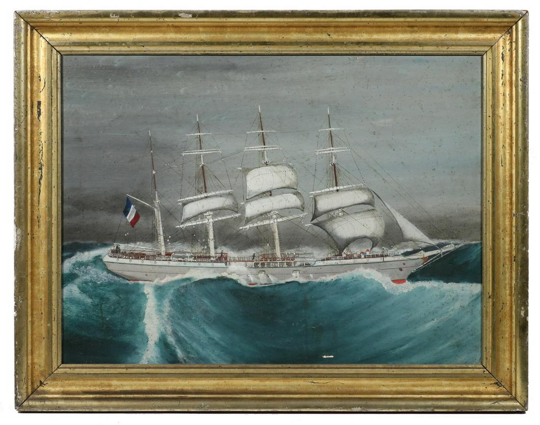 PRIMITIVE FRENCH SHIP PORTRAIT (1 of 4)
