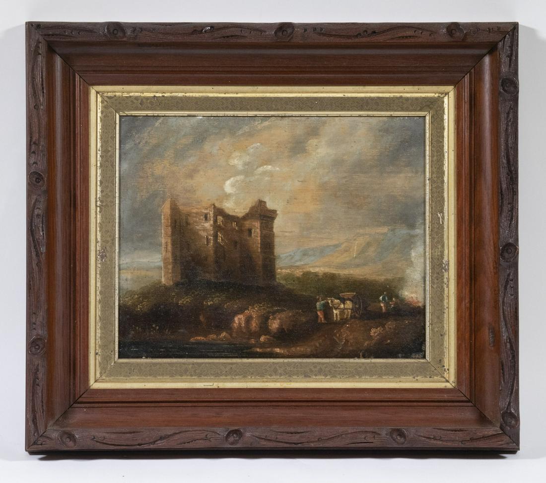 EARLY 19TH C. NAIVE FANTASY LANDSCAPE PAINTING (1 of 4)