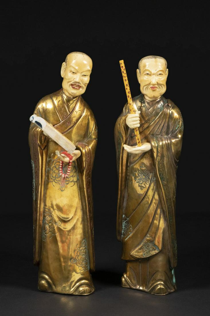 PR CHINESE STANDING MONK FIGURES (1 of 3)