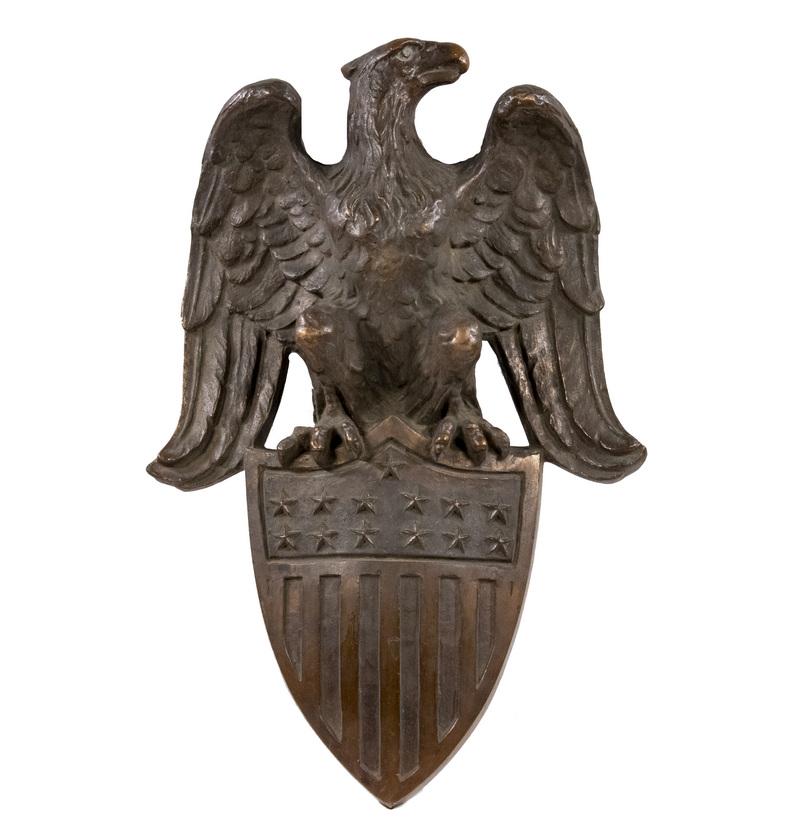 Solid Cast Bronze Us Eagle With Shield