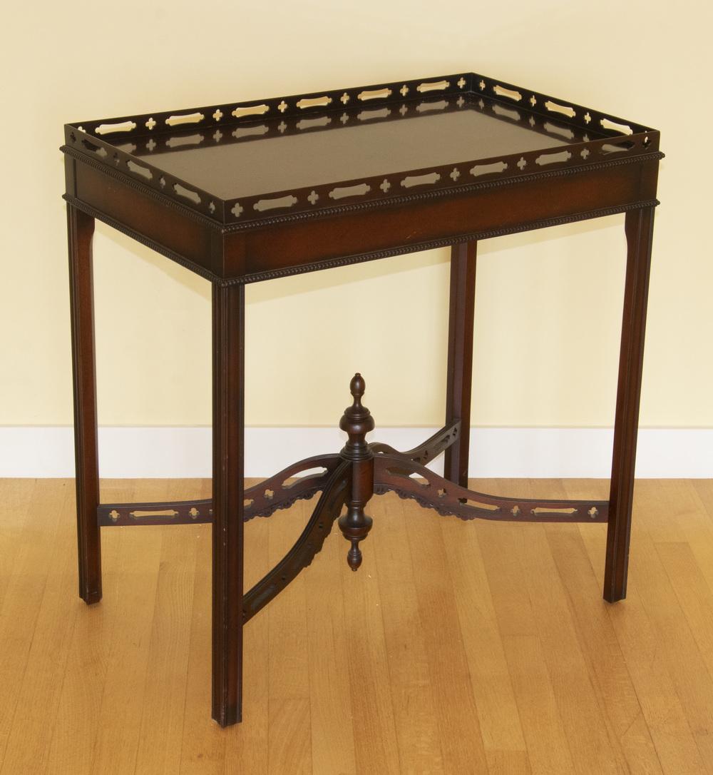 TRAY TOP TABLE WITH SHAPED STRETCHER (1 of 1)