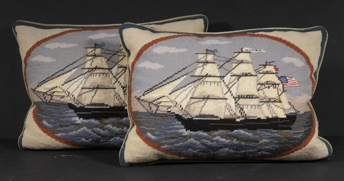PR SHIP NEEDLEPOINT THROW PILLOWS (1 of 1)